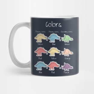 Color theory in dinosaurs, primary and secondary colors Mug